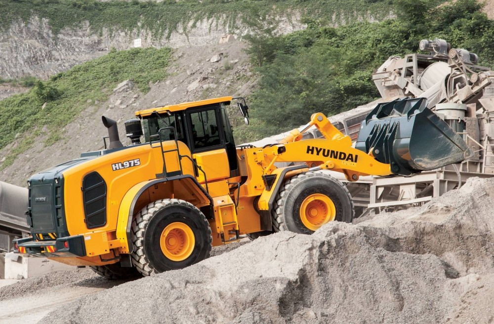 Hyundai HL975 Radlader wird auf der NordBau 2017 gezeigt