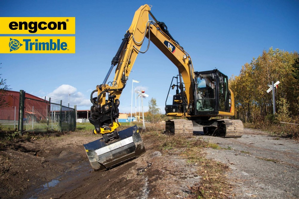 Engcon Tiltrotator und Trimble Baggerleitsystem