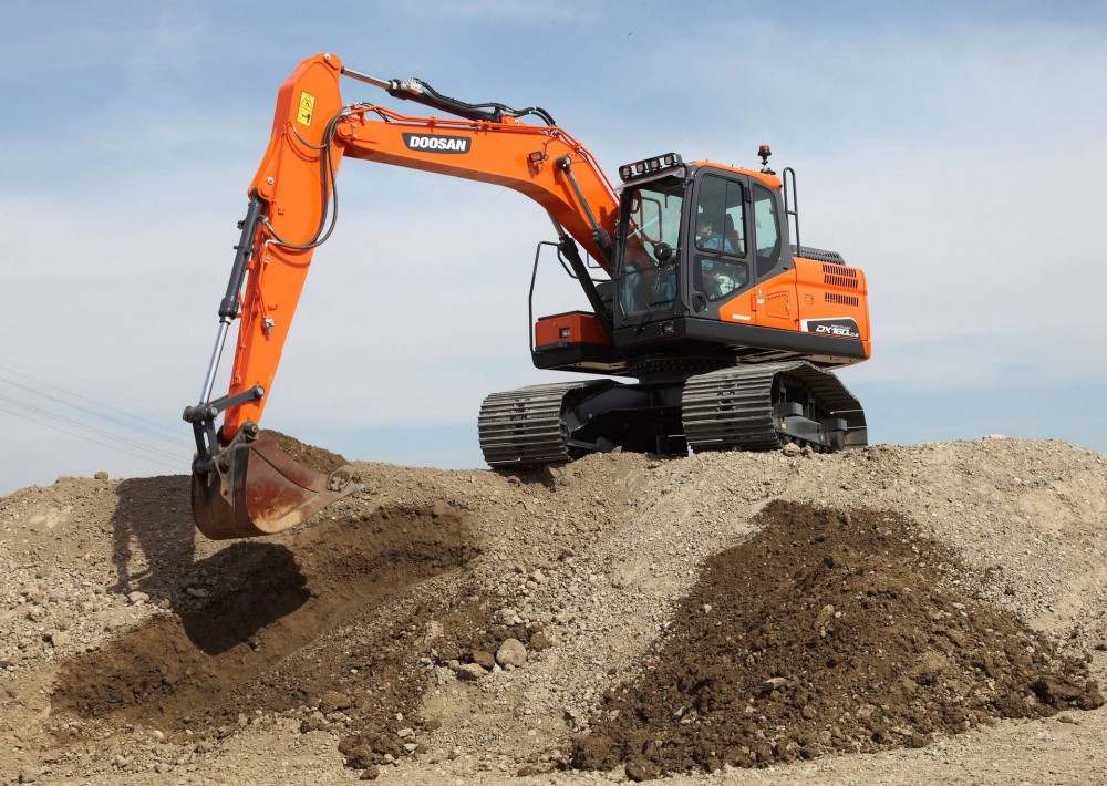 Doosan DX160LC-5 HT Kettenbagger mit höher laufender Kette